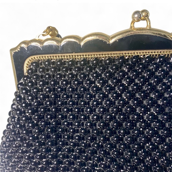 Vintage Whiting & Davis Black Beaded Mesh Evening Bag - Picture 4 of 10
